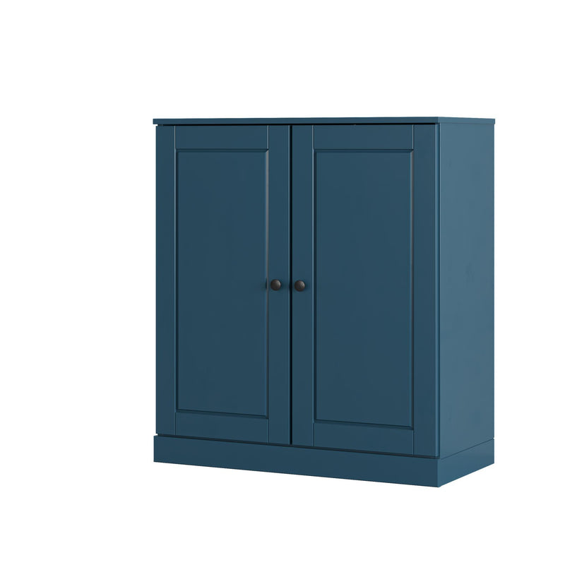 Twenty Pair Solid Woodshoe Storage Cabinet (752362) - Teal Blue