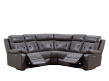 Load image into Gallery viewer, Polyester Blend Power Reclining U Shaped Three Piece Corner Sectional - Dark Gray

