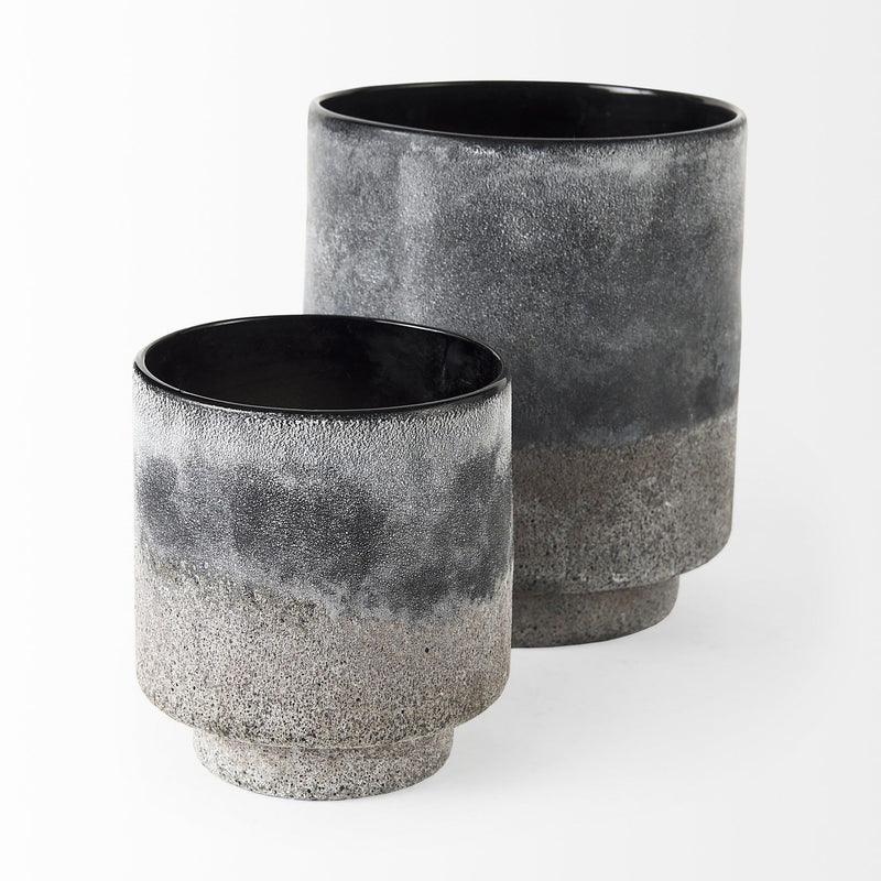 Abstract Cylinder Table Vase (397590) - Brown / Black