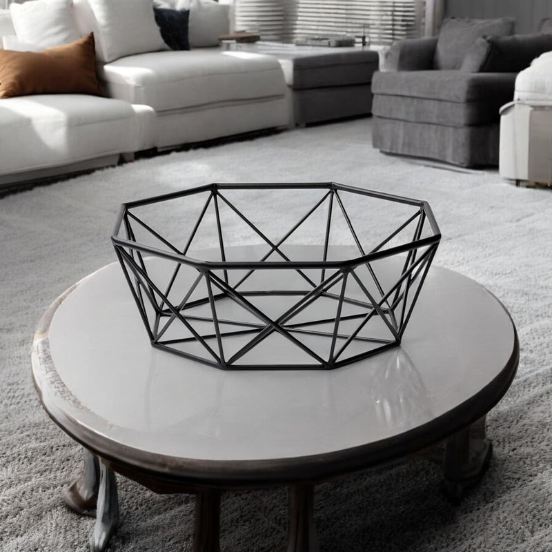 Geometric Decorative Bowl - Black