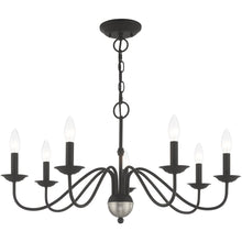 Load image into Gallery viewer, 16" Seven Light Dimmable Chandelier With Shades - Black
