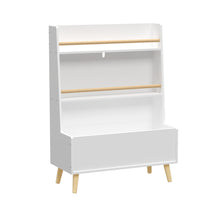 Load image into Gallery viewer, Bookshelf , Book Organizer With Toy Storage - White
