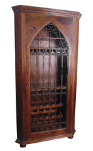 Load image into Gallery viewer, 44" Solid Wood And Iron Bar Cabinet With Three Shelves - Dark Brown
