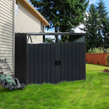 Load image into Gallery viewer, Garbage Bin Shed Stores 2 Trash Cans Metal Outdoor Bin Shed For Garbage Storage, Stainless Galvanized Steel, Bin Shed For Garden Yard Lawn
