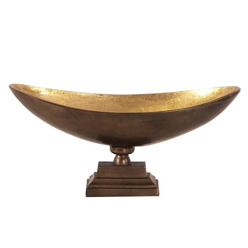 Oblong Footed Centerpiece Bowl - Rust