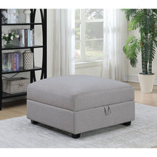 Load image into Gallery viewer, Austin - Square Upholstered Ottoman - Gray
