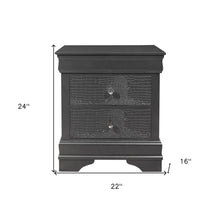 Load image into Gallery viewer, Shagreen Two Drawer Solid Wood Nightstand - Gray
