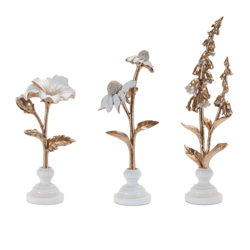 Tabletop Sculpture (Set of 3) - Gold / White
