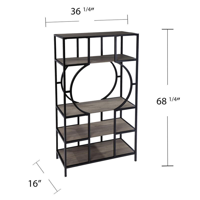 Open Back Four Tier Bookcase With Frame - Black