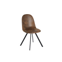 Load image into Gallery viewer, Upholstered Suede Dining Side Chairs (Set of 4) - Brown / Black
