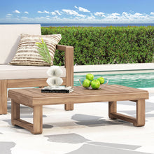 Load image into Gallery viewer, Outdoor Coffee Table With Slat Design And Sled Base - Brown

