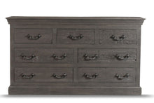 Load image into Gallery viewer, Distressed Solid And Reclaimed Wood Seven Drawer Double Dresser - Gray
