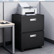 Load image into Gallery viewer, Office Furniture Copier Cabinet 2 Door Steel Copier Stand Mobile Pedestal File Printer Stand - Black
