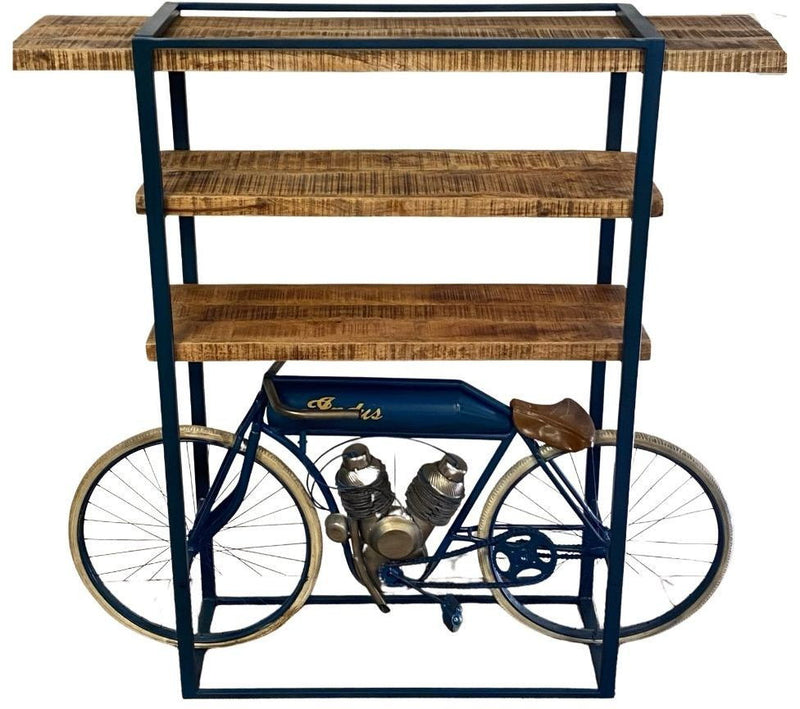 Stainless Three Tier Bookcase - Blue / Brown