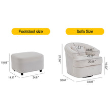 Load image into Gallery viewer, Swivel Chair With Ottoman, Modern Luxury Velvet Swivel Accent Chair, Comfy Round Armchair, Single Sofa Armchair With Lounge Seat For Bedroom / Office / Reading Spaces
