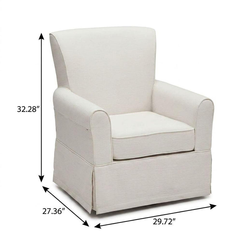 Cotton Blend Swivel Nursery Glider Rocking Chair - Beige
