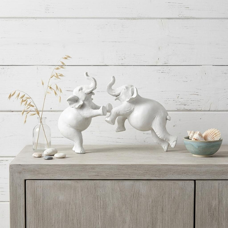 Elephant Decorative Wall Sculpture - White