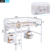 Load image into Gallery viewer, Loft Bed With Desk, Cabinets, Drawers, Charging Station And Bedside Tray
