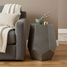 Load image into Gallery viewer, Iron Hexagonal Pedestal End Table - Silver
