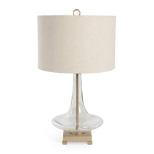 Load image into Gallery viewer, Glass LED Table Lamp With Drum Shade - Clear Beige
