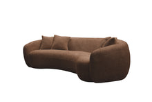 Load image into Gallery viewer, 102&#39;&#39; 5-Seater Boucle Sofa Modern Sectional Half Moon Leisure Couch Curved Sofa Teddy Fleece Brown
