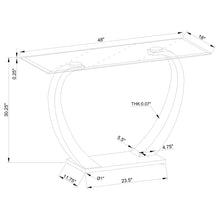 Load image into Gallery viewer, Lana - Satin Glass Top Base Console Table - Silver
