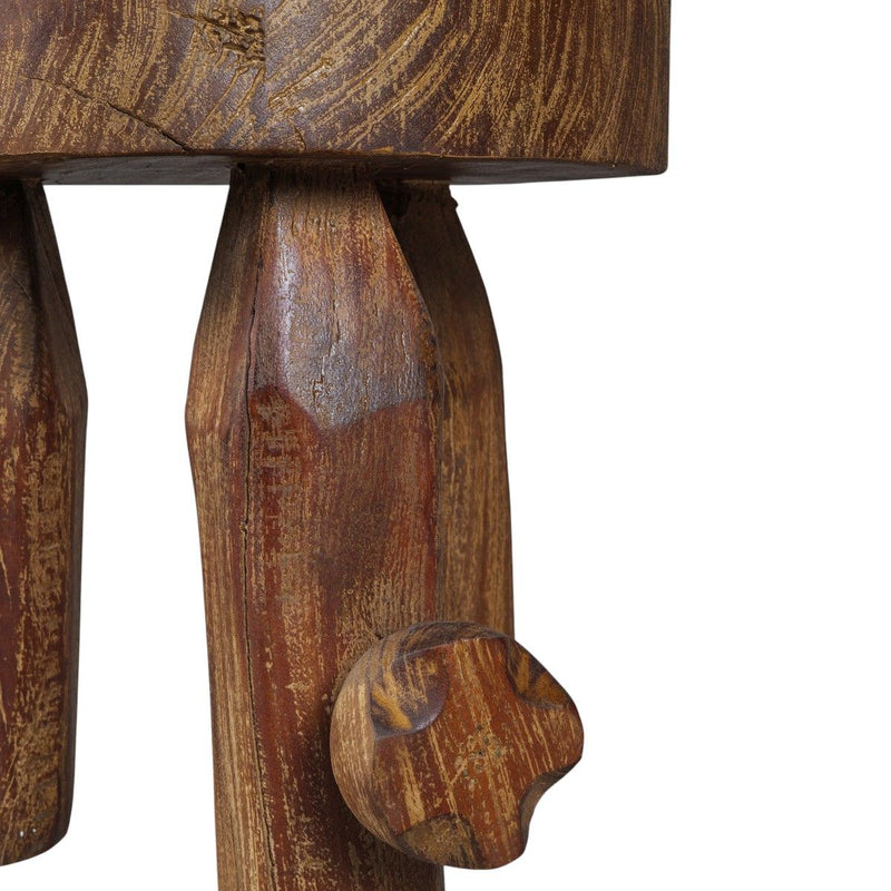 18" Solid Wood Round End Table - Brown