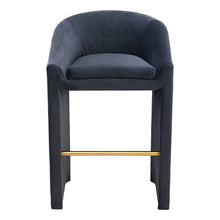 Load image into Gallery viewer, Velvet And Steel Low Back Bar Height Bar Chair - Gray And Gold
