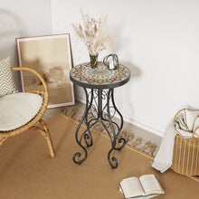 Load image into Gallery viewer, Colorful Outdoor Side Table With Ceramic Tile Top
