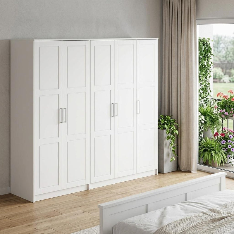 Solid Wood Six Door Combo Dresser (765126) - White