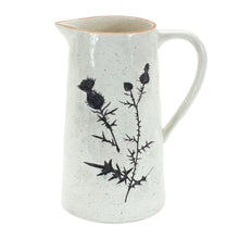 Load image into Gallery viewer, Floral Cylinder Pitcher Vase (Set of 2) - Black / Off White
