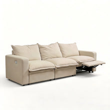 Load image into Gallery viewer, Plush Pillow Top Reclining Sofa, 3 Seat - Cream Beige
