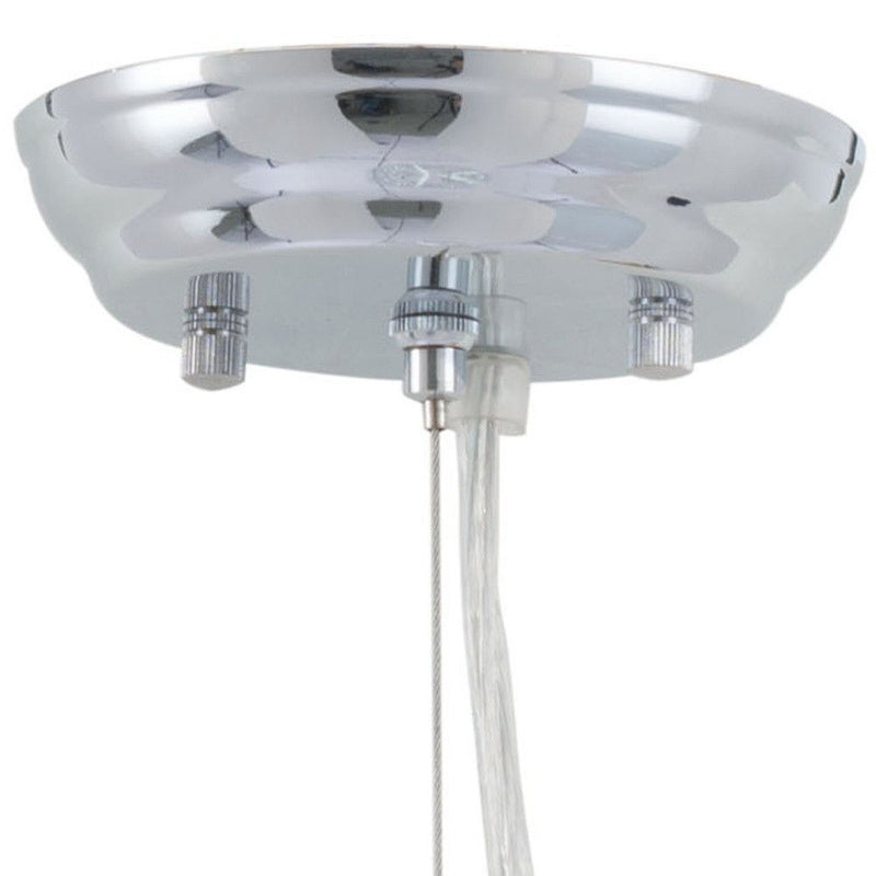 Lantern Metal Chandelier With Shades - Silver
