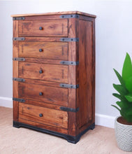 Load image into Gallery viewer, Solid Wood Five Drawer Chest - Natural
