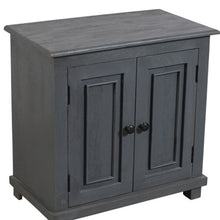 Load image into Gallery viewer, 28" Distressed Solid Wood Nightstand With Storage - Gray
