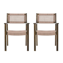 Load image into Gallery viewer, Outdoor Dining Chair (Set of 2), Patio Chairs - Gray / Light Brown
