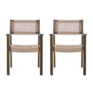 Outdoor Dining Chair (Set of 2), Patio Chairs - Gray / Light Brown