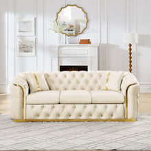 Load image into Gallery viewer, Button Tufted Couch With 2 Pillows, 3 Seater Luxury Chesterfield Sofa
