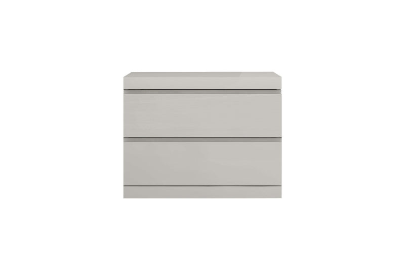 Modern Woodgrain Finish 2 Drawer Nightstand - Gray
