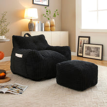 Load image into Gallery viewer, Giant Bean Bag Chair With Armrests And Footstool
