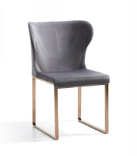 Load image into Gallery viewer, Upholstered Fabric Wing Back Dining Side Chair - Gray
