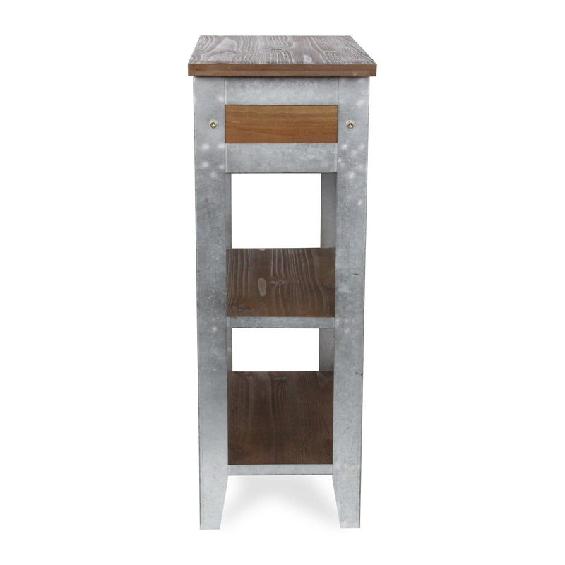 End Table With Drawer Two Shelves - Brown