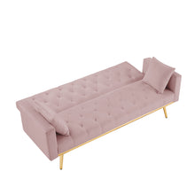 Load image into Gallery viewer, PINK  Convertible Folding Futon Sofa Bed , Sleeper Sofa Couch for Compact Living Space.
