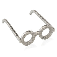 Load image into Gallery viewer, Textured Round Eyeglasses Tabletop Sculpture - Silver
