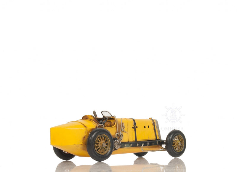 Alfa Romeo P2 Classic Racing Car Sculpture - Yellow