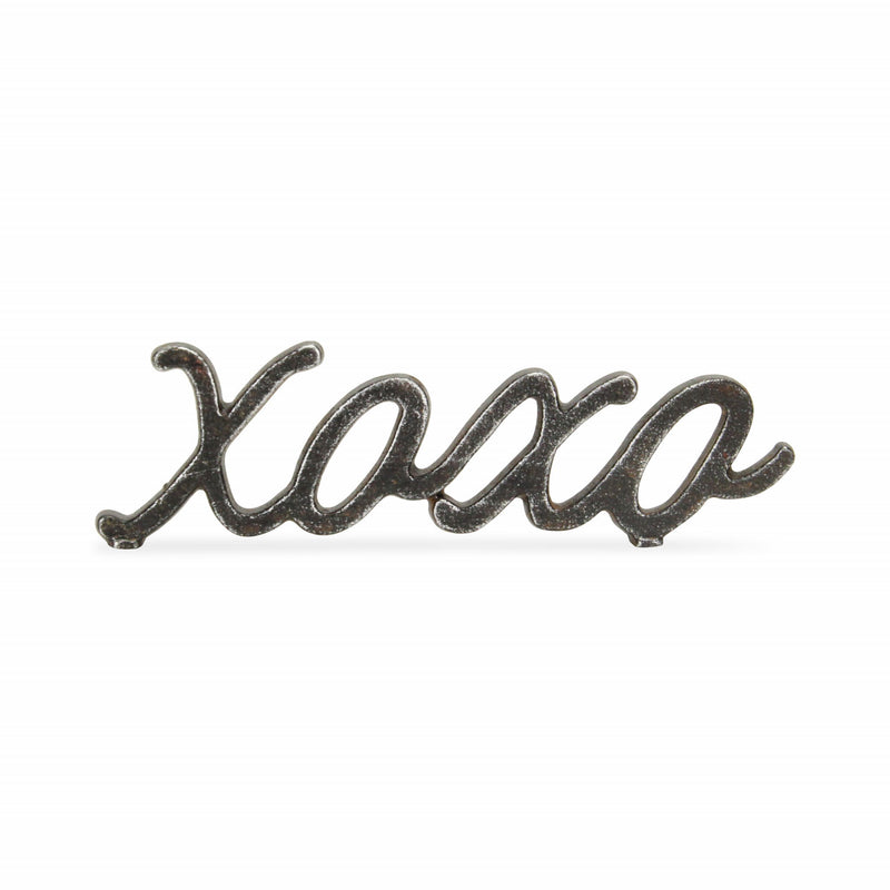 Hand Painted XOXO Sentiment Tabletop Sculpture - Black