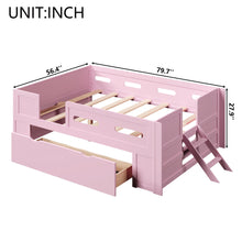 Load image into Gallery viewer, Platform Bed With Guardrail And Drawer
