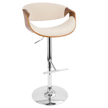 Load image into Gallery viewer, Curvo - Mid Century Modern Adjustable Barstool With Swivel With Straight T Footrest
