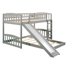 Load image into Gallery viewer, Twin Over Twin Bunk Bed with Slide and Ladder, Gray(OLD SKU :LP000514AAE)
