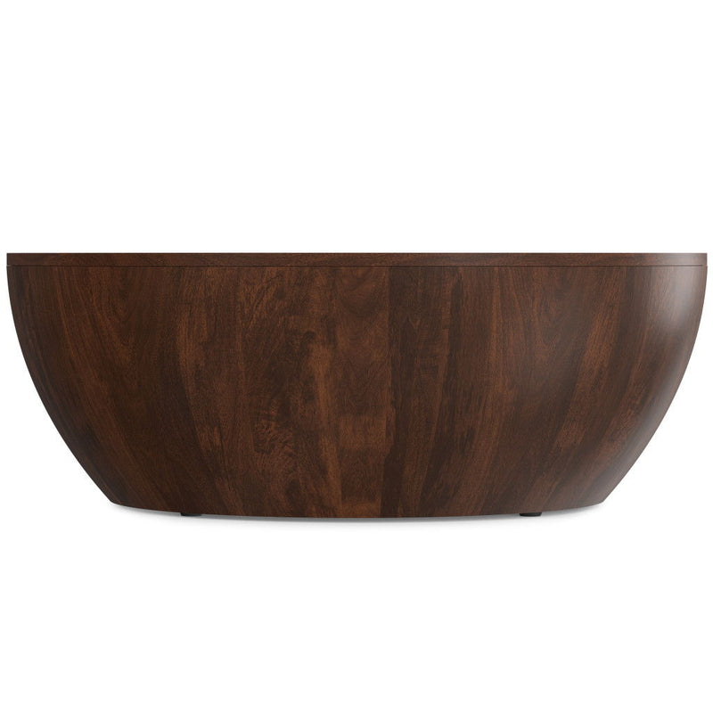34" Solid Wood Round Solid Coffee Table - Brown